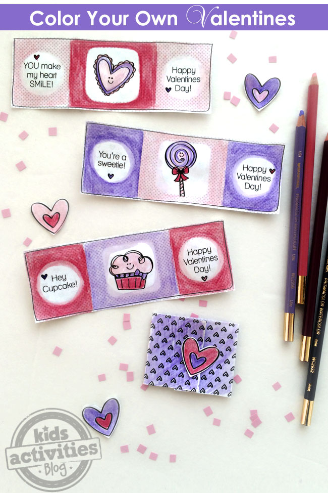 Kids Activity Blog's Color Your Own Valentine