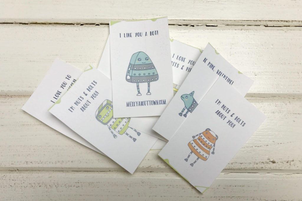 Merry About Town's Robot Valentine's Day Cards