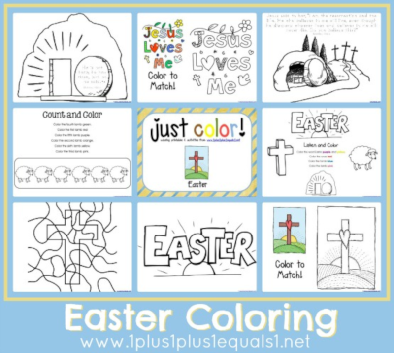 1 + 1 + 1 = 1 Easter Coloring Pages