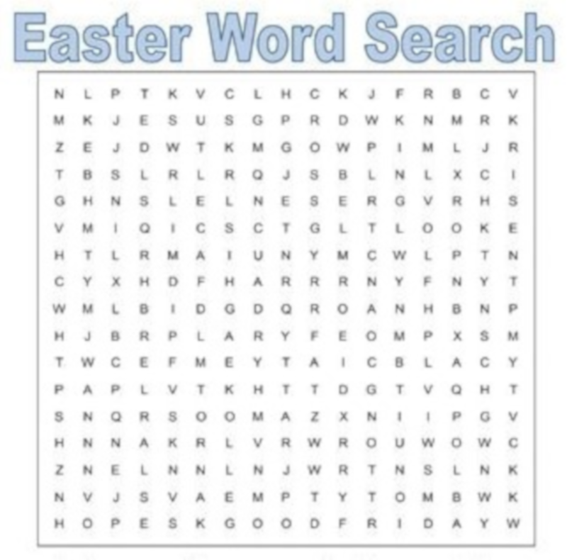 Real Life at Home Easter Word Search
