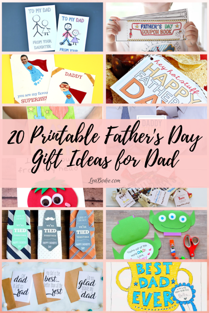 20 Printable Father's Day Gift Ideas for Dad