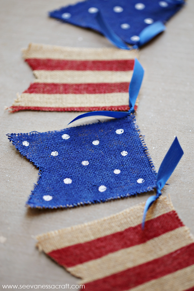 Fourth of July Burlap Banner