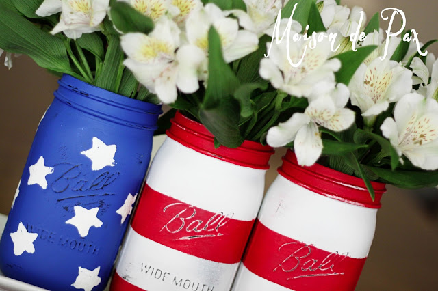 American Flag Mason Jars