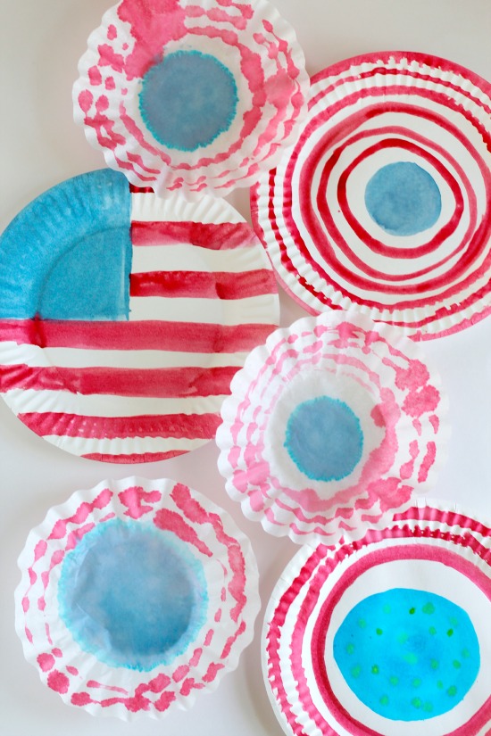 Watercolor Paper Plate Flag